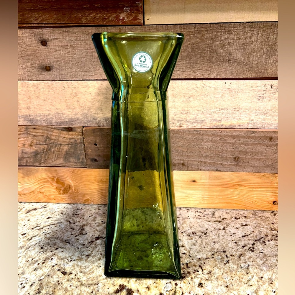 Vidrios San Miguel recycled heavy green glass vase
